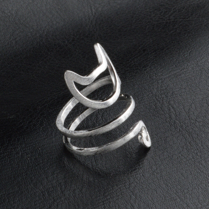Eleganter Damen-Katzenring aus hochwertigem 925er Sterlingsilber, verspieltes Design, handgefertigt & langlebig.