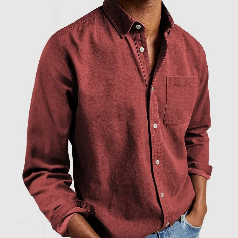 Vielseitiges Herren Langarmhemd, kombinierbar für formelle & legere Looks. Must-have der Männermode.