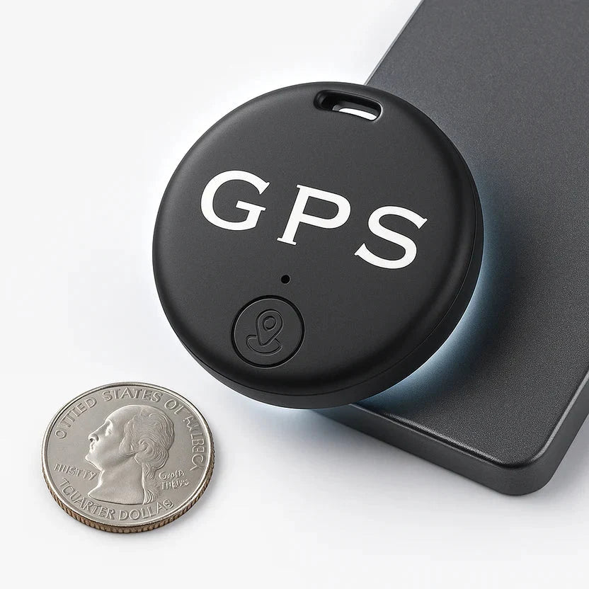 Eleganter Mini Anti-Verlust Tracker in Schwarz. Bluetooth Schlüsselfinder für einfache Ortung von Gegenständen & Tieren.