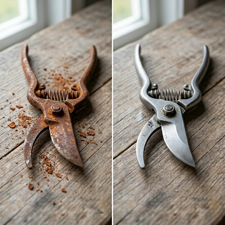 Rostlöser Spray für Gartengeräte & Metallteile im Garten. Schnelle Rostentfernung für lange Haltbarkeit.