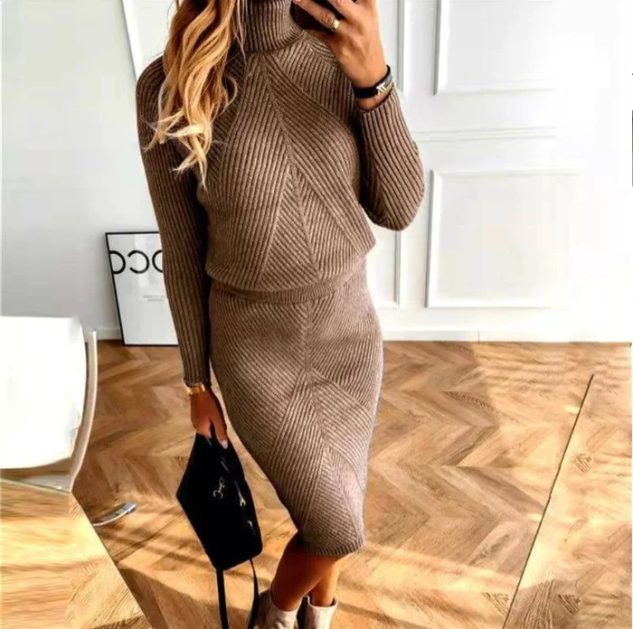 Bequemes & warmes Damen Pullover-Strickkleid. Elegantes Langarm-Kleid, ideal für Herbst & Winter.