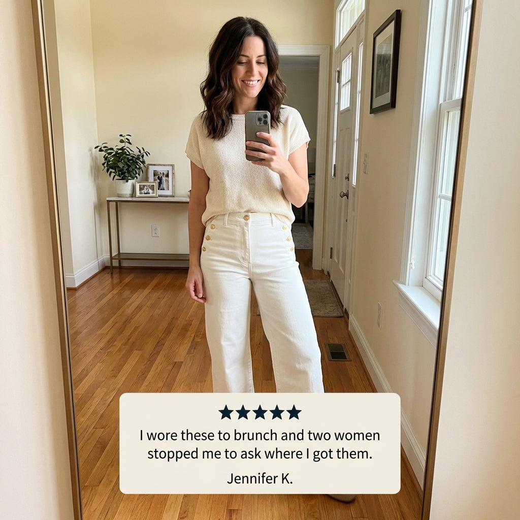 Lässige Damen High-Waist Jeans mit weitem Bein. Dehnbar und figurformend für optimalen Komfort und Stil.
