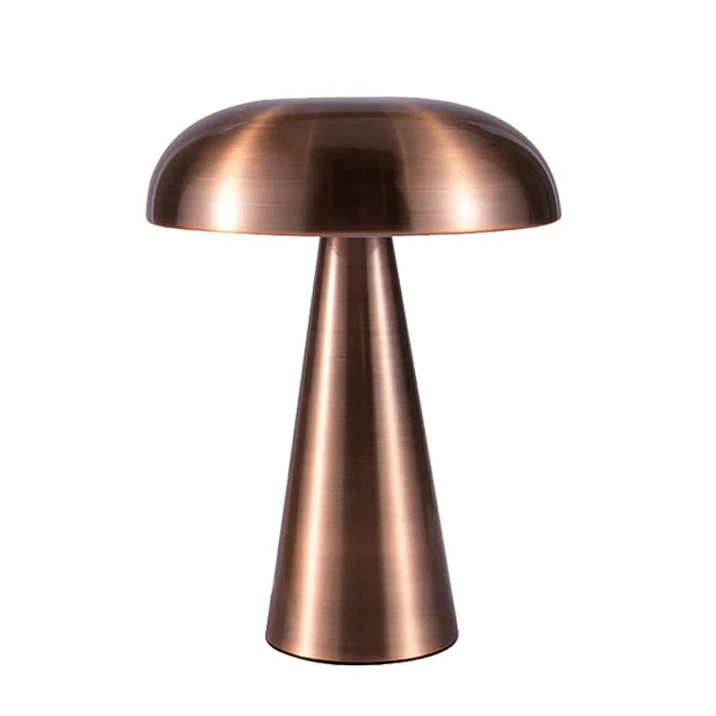 Gold-Bronze LED Tischlampe, kabellos, wiederaufladbar, ideal als dekoratives Stimmungslicht.