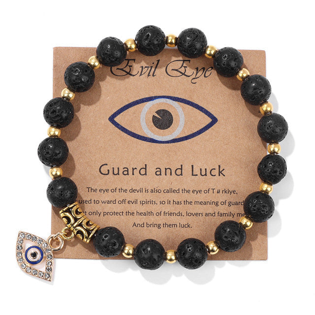 Rundes Perlen-Armband: Böser Blick Schutz & Glücks-Charme für Damen & Herren.