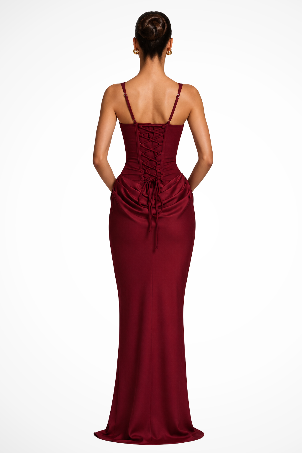 Festliches schwarzes Abendkleid mit eckigem Ausschnitt und drapierter Taille für elegante Partys und Anlässe.