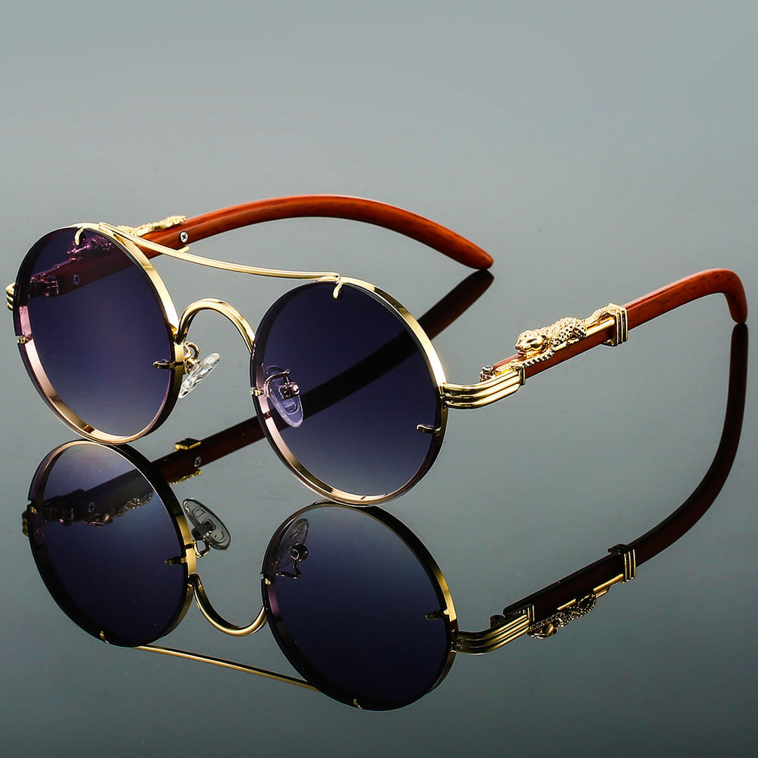 Modische Unisex Vintage Brille, rund, mit UV400 Schutz. Perfektes Accessoire für jeden Freizeit-Look.