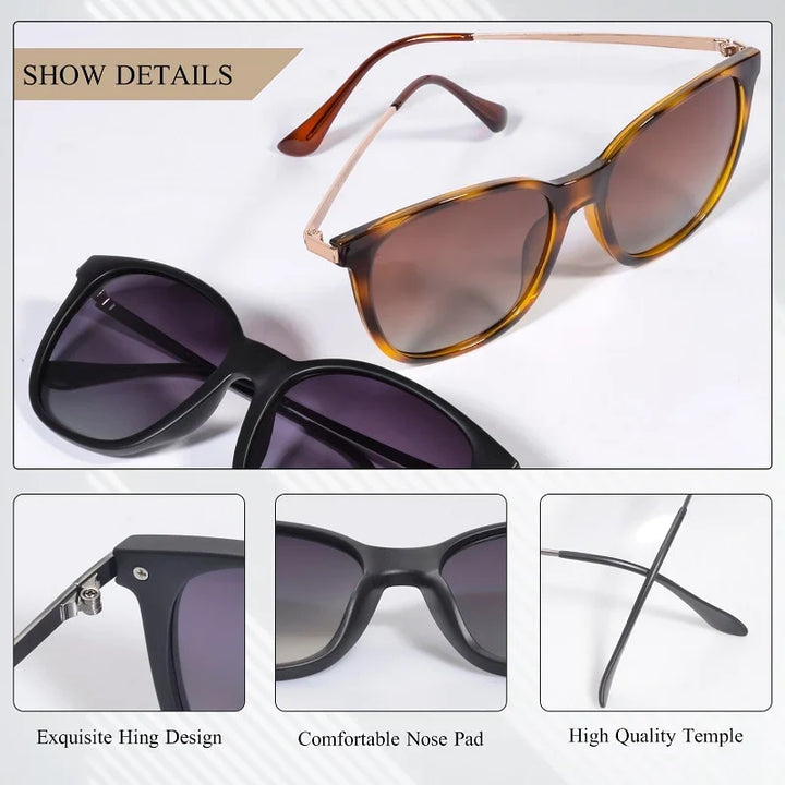 Vielseitige Vintage Sonnenbrille für Unisex. Polarisiert mit UV400 Schutz, ideal für Mode & Freizeit.