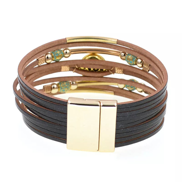 Boho Chic Wickelarmband Unisex. Multilayer-Armband als modisches Statement und vielseitiges Accessoire.