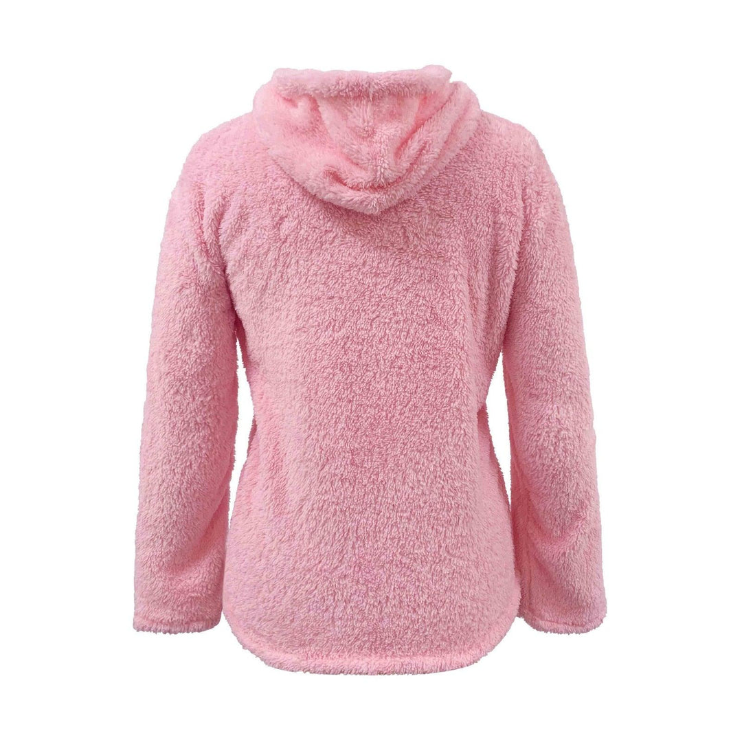 Moderner Damen Teddy Hoodie, bequemes Oberteil für Frauenbekleidung, ideal für entspannte Herbstmode.