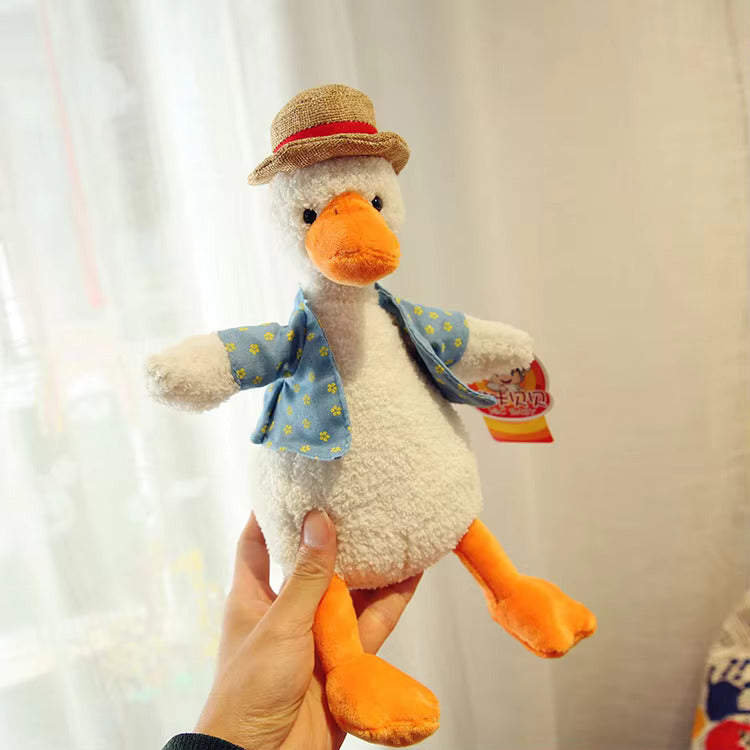 Pädagogisches Lernspielzeug: Plüsch Ente mit Hut, ein interaktives Baby Spielzeug, das zum Nachsprechen animiert.