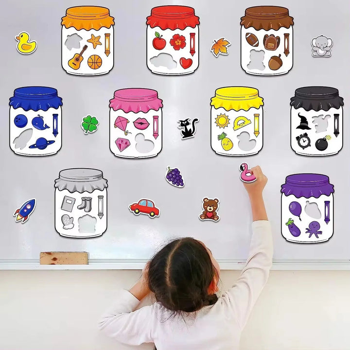 Pädagogisches Magnetisches Farbsortierspiel für Kinder, fördert Feinmotorik & Farberkennung. Lernspielzeug Vorschule.