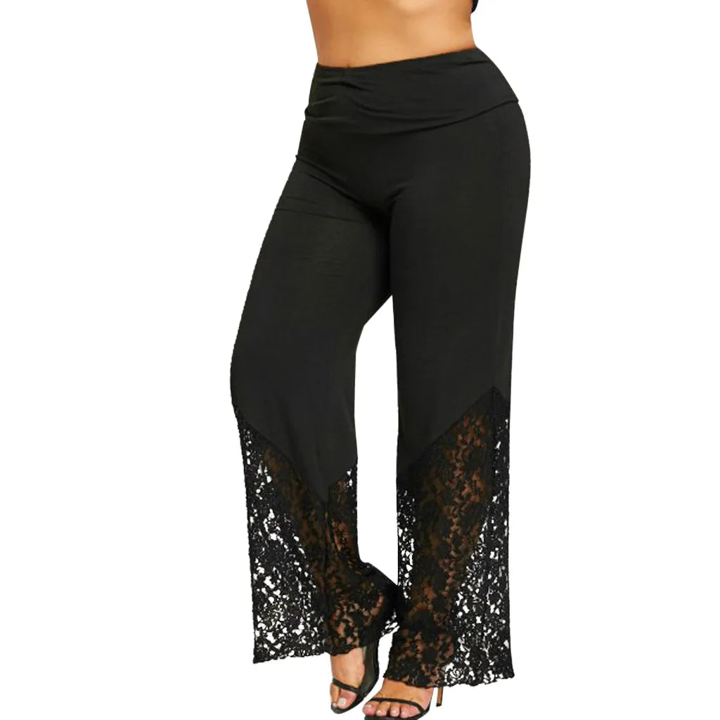 Damen Freizeithose aus Spitze in Übergröße; bequem & schmeichelhaft für Frühling/Sommer.