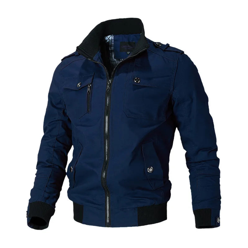 Robuste Herren Bomberjacke, leichte Freizeitjacke mit Reißverschluss, vielseitig für Frühling.