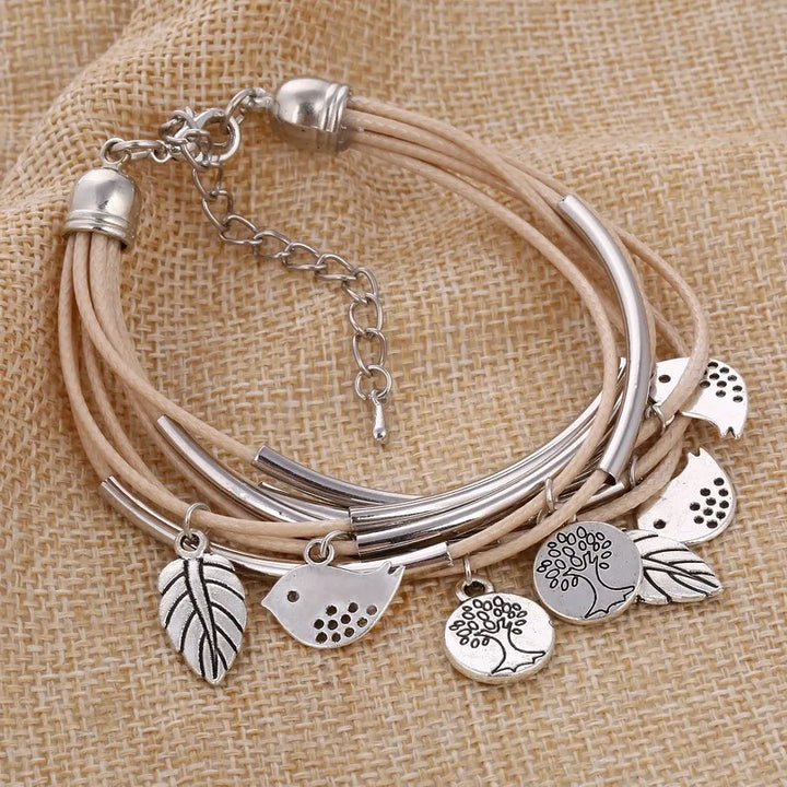 Elegantes Geschenk: Unisex-Armband mit Natur-Motiven, verstellbar.