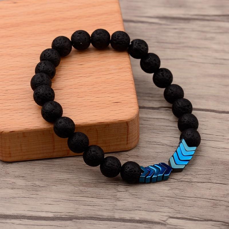 Unisex Armband aus Hämatit, unterstützt Entspannung und Chakra-Balance.