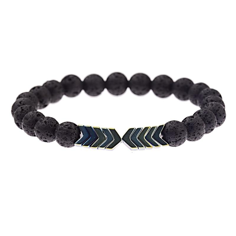 Robustes Unisex Hämatit Armband, ideal für Achtsamkeit und Stressbewältigung.