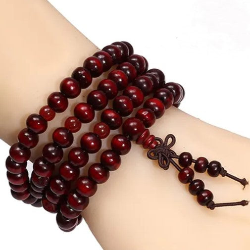 Buddhistisches Sandelholz Meditationsarmband, Unisex Mala Gebetsperlen für Achtsamkeit & innere Ruhe.