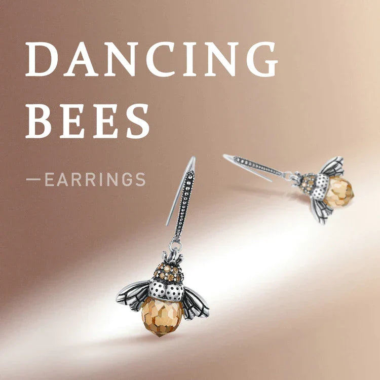 Trendige Damen Tropfenohrringe mit Bienenkönigin-Kristall. Ein stilvolles Accessoire für modebewusste Frauen.