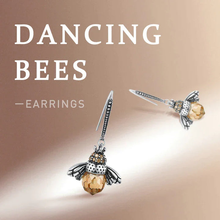 Trendige Damen Tropfenohrringe mit Bienenkönigin-Kristall. Ein stilvolles Accessoire für modebewusste Frauen.