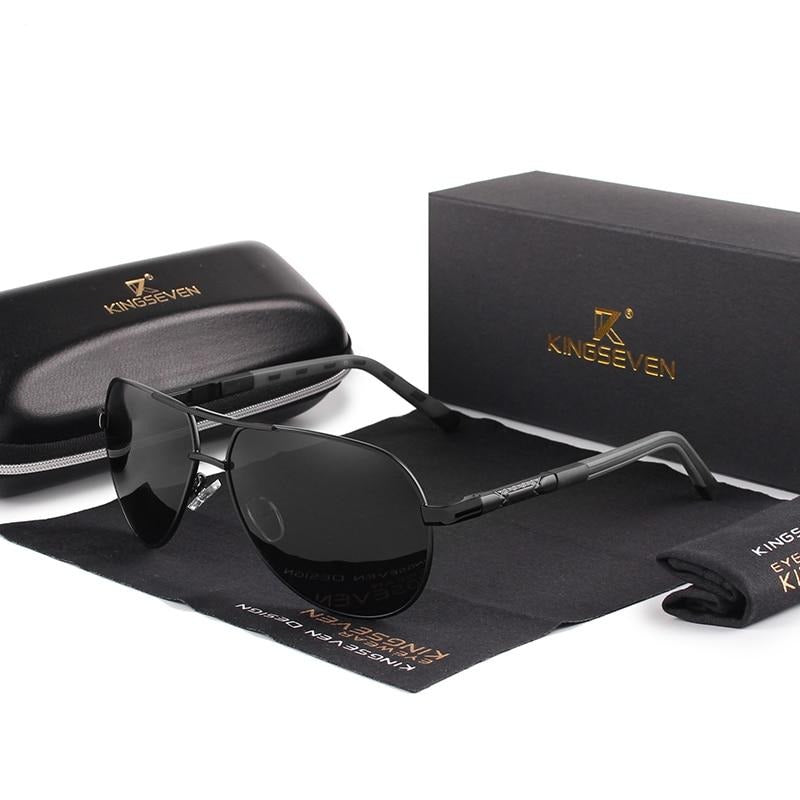 Robuste Vintage-Herrensonnenbrille mit Metallrahmen und UV-Schutzgläsern.