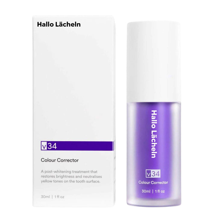 Zahn-Farbkorrektur-Gel für optische Aufhellung, neutralisiert Gelbstich für strahlende Zähne.