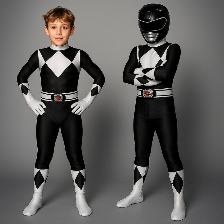 Spaßiges Superhelden-Verkleidungskostüm für Kinder mit Maske, ideal für fantasievolle Rollenspiele.