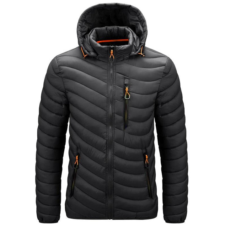 Herren Puffer-Winterjacke mit Kapuze, warm & stilvoll für Outdoor-Aktivitäten, idealer Kälteschutz für den Winter.