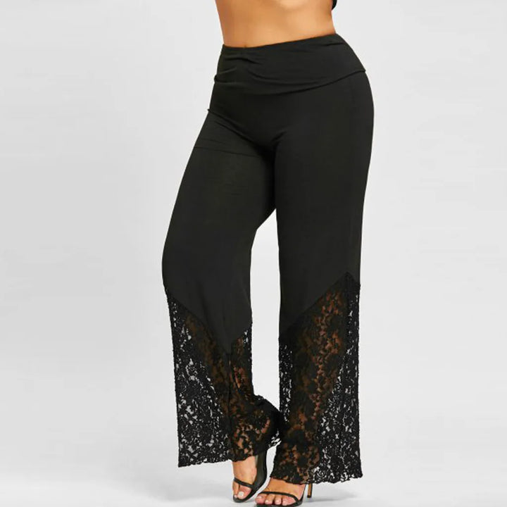 Komfortable, elegante Damen Plus Size Freizeithose aus Spitze; lässig & modisch.