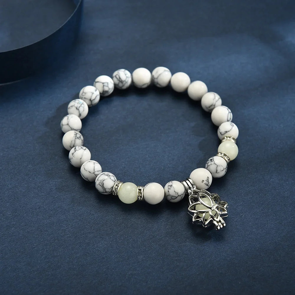 Geheimnisvolles Unisex Lotus Armband, leuchtet im Dunkeln, bringt spirituelle Energie & Aura.
