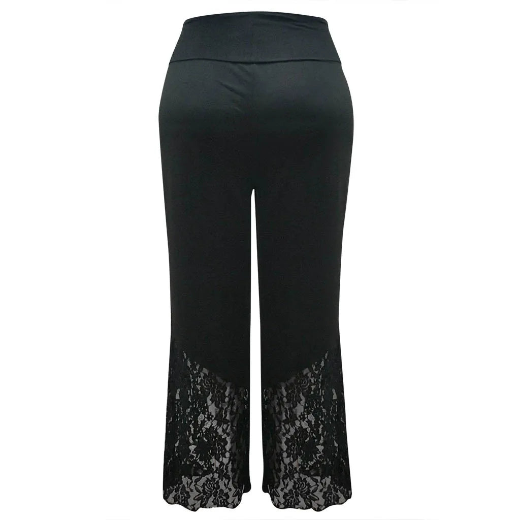 Lässige & bequeme Damen Freizeithose aus Spitze in Übergröße, ideal für Frühling/Sommer.