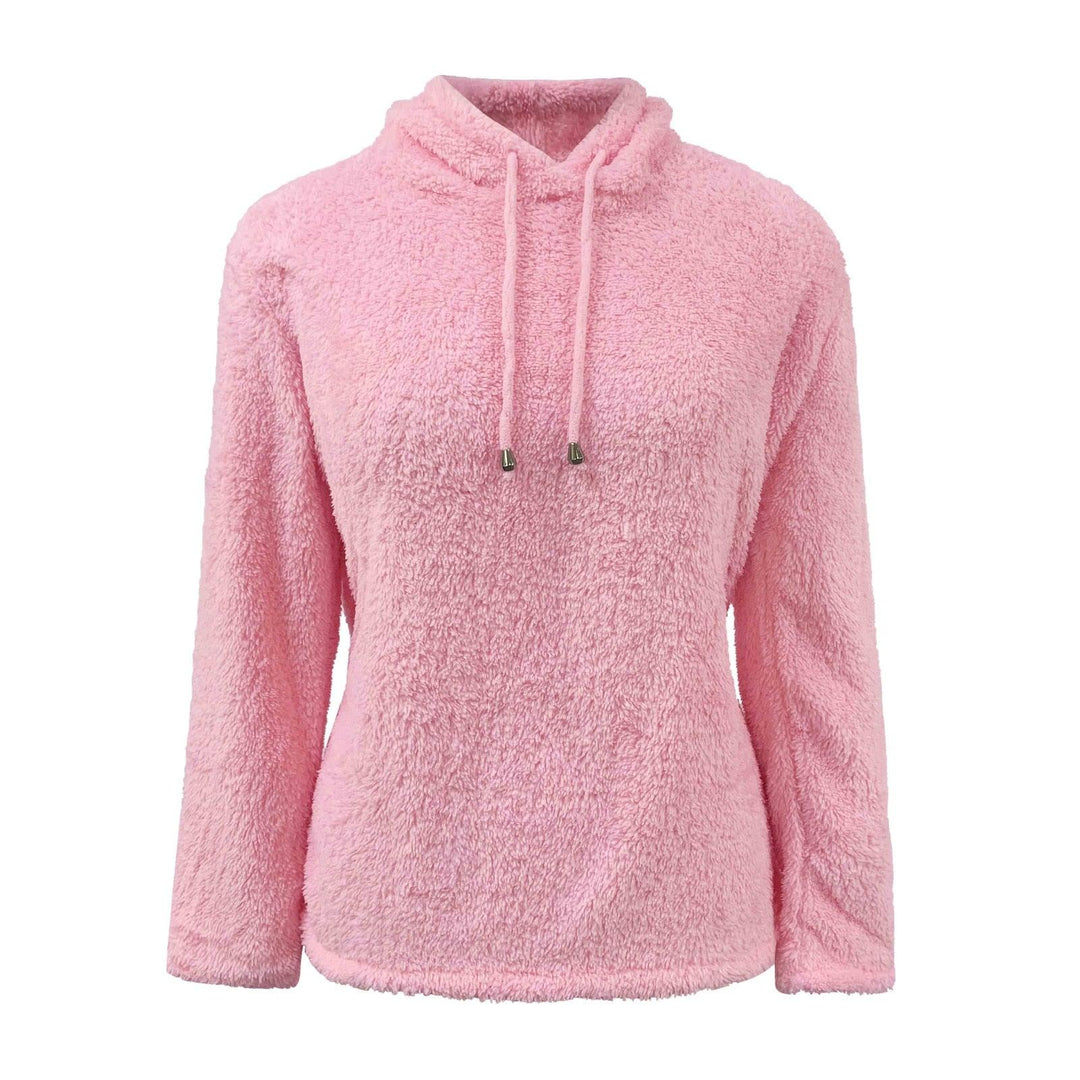 Weicher Damen Teddy Kapuzenpullover für den Alltag, kuschelig und warm, ideal für Herbst und Winter.