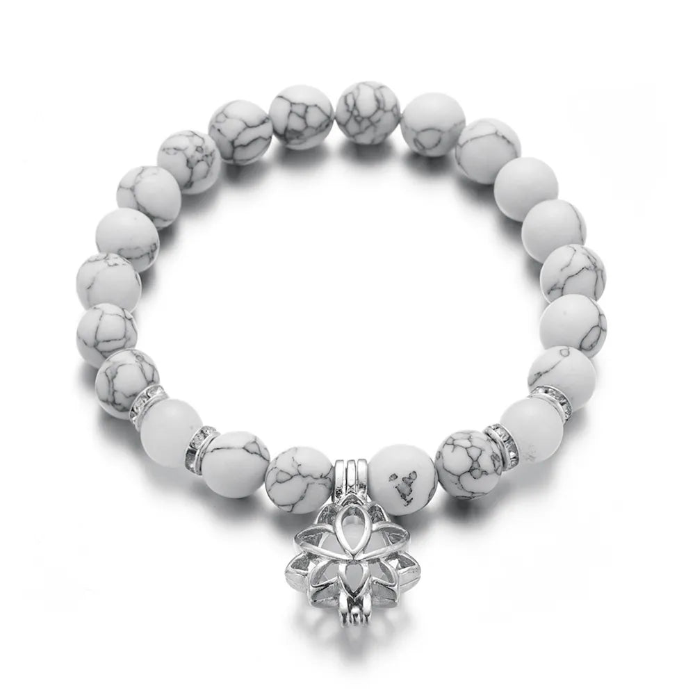 Unisex Lotus Armband, leuchtend im Dunkeln, Perlen, spiritueller Glücksbringer und Begleiter.