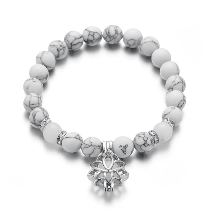 Unisex Lotus Armband, leuchtend im Dunkeln, Perlen, spiritueller Glücksbringer und Begleiter.