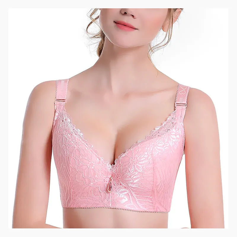 Komfortabler Plus-Size Dessous BH mit Minimizer-Effekt, Push-up & romantischer Spitze.