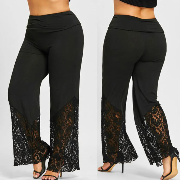 Damen Plus Size Freizeithose, Spitze; schmeichelhaftes Design, hoher Tragekomfort.
