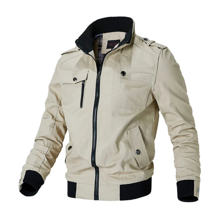 Casual Herren Bomberjacke in Schwarz, mit Reißverschluss, leicht und bequem für den Sommer.