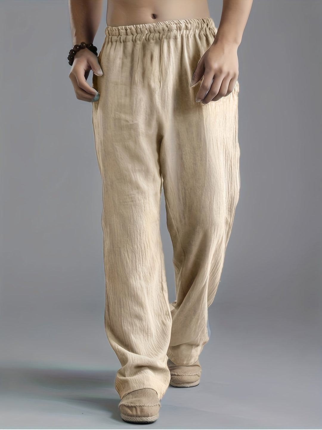 Komfortabler elastischer Bund der grauen Herren Freizeithose, passend auch für Übergrößen.