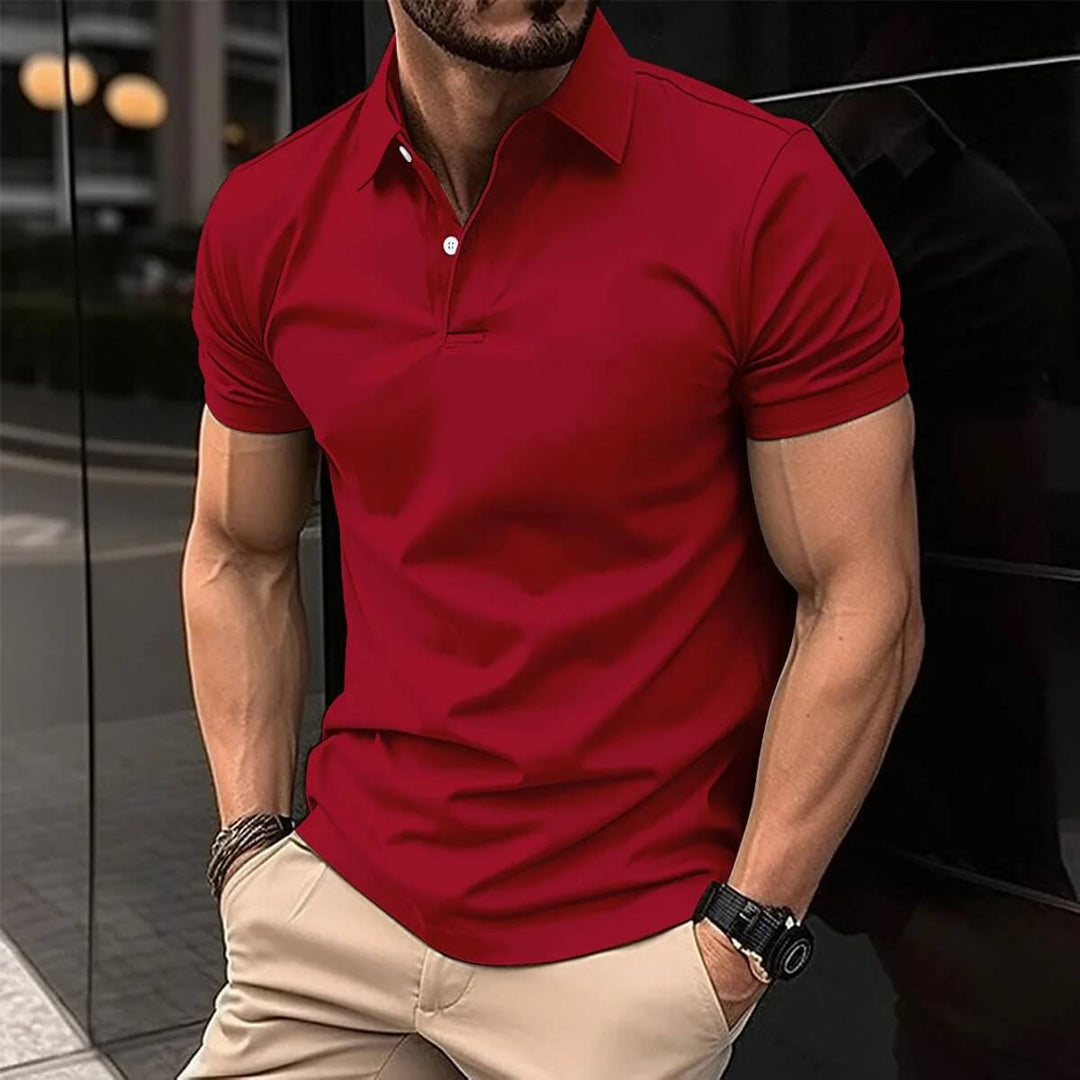 Modernes Herren Poloshirt, kurzärmlig, atmungsaktiv, perfekt für sportliche & elegante Herrenmode.