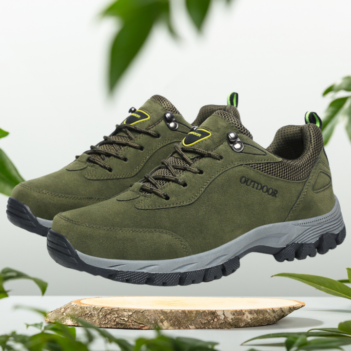 Funktionale Herren Trekking Schuhe, wasserabweisend, orthopädisch für gesunde Füße und Komfort.