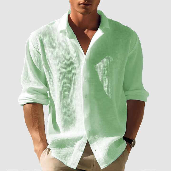 Stilvolles Herren Langarmhemd mit Knöpfen; modern, elegant und bequem für jeden Anlass.