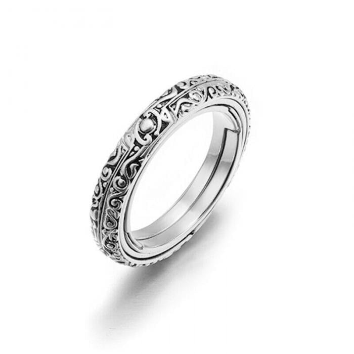 Entfaltbarer astronomischer Unisex-Silberring mit detailreicher Sphäre, Kosmos-Schmuck.