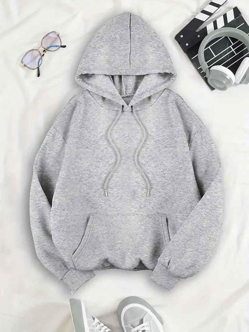 Trendiger Damen Hoodie mit Leopardenstern-Print auf dem Rücken. Moderner und bequemer Pullover.