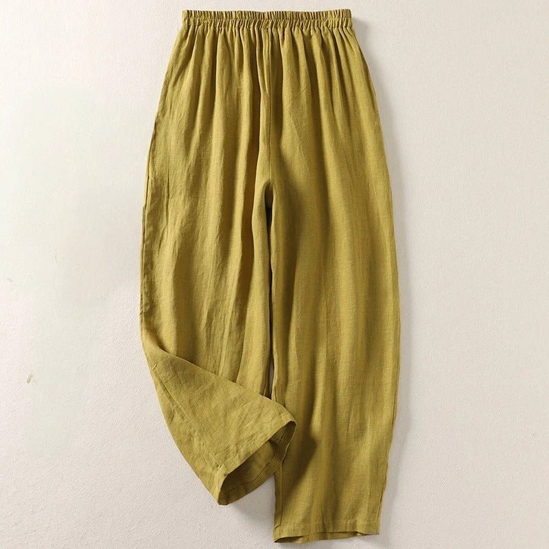 Stilvolle Damenhose mit Elastikbund im Relaxed Fit, ideal als bequeme Sommer-Freizeithose für den Alltag.