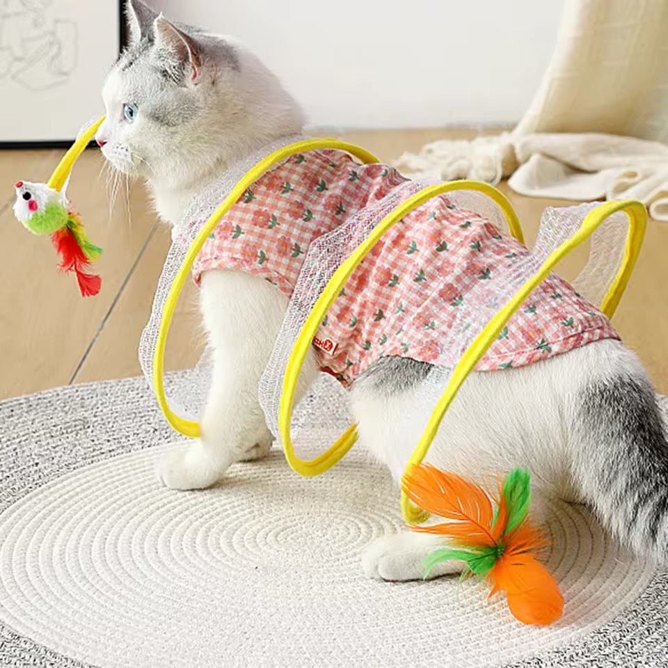 Interaktive Katzenspirale für Katzen, fördert Jagdtrieb & Bewegung, langlebiges Katzenspielzeug für aktive Katzen.
