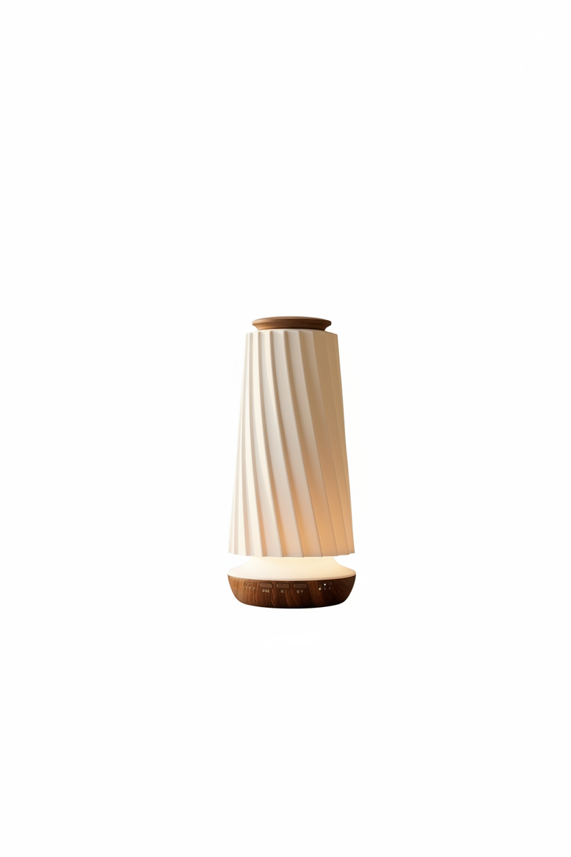 Wasserloser Aroma Diffusor mit Bluetooth-Funktion für verstellbare Duftintensität, stilvolles Wohnaccessoire.