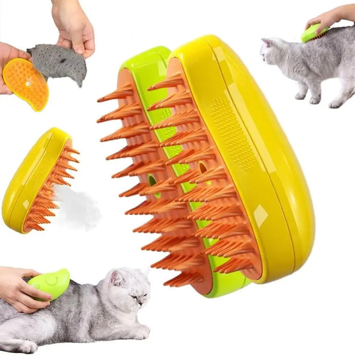 Dampfbürste für Haustiere: Für glänzendes, gesundes Fell und weniger lose Haare bei Hunden und Katzen.