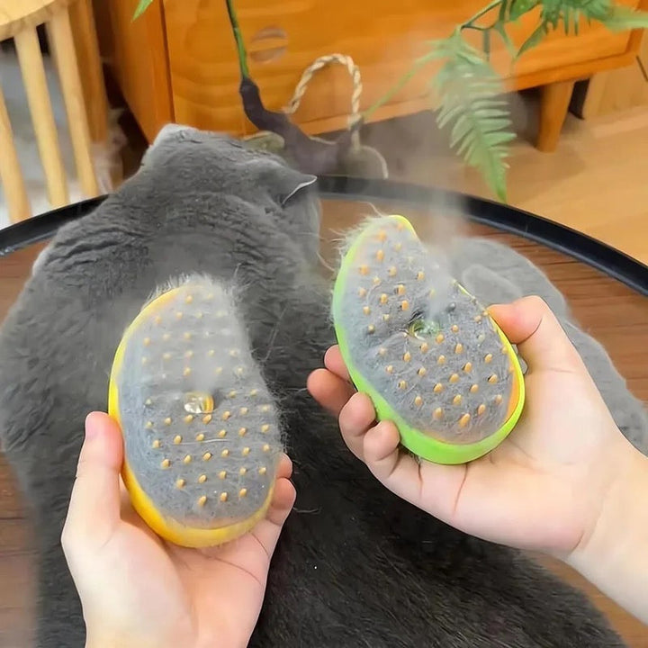 Effektive Hundebürste & Katzenbürste mit Dampf, sanft für das Fell, entfernt Schmutz und lose Haare.