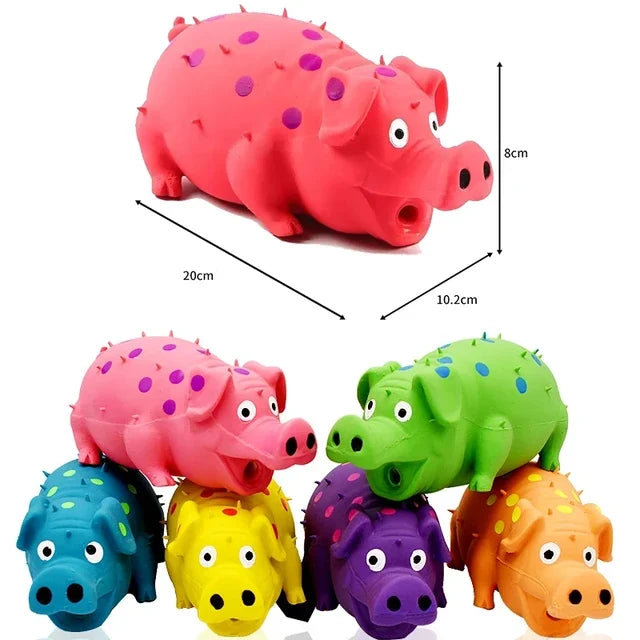 Robustes Quietsch-Schweinchen Kauspielzeug für Hunde & Welpen. Interaktives Gummispielzeug für langanhaltenden Spielspaß.