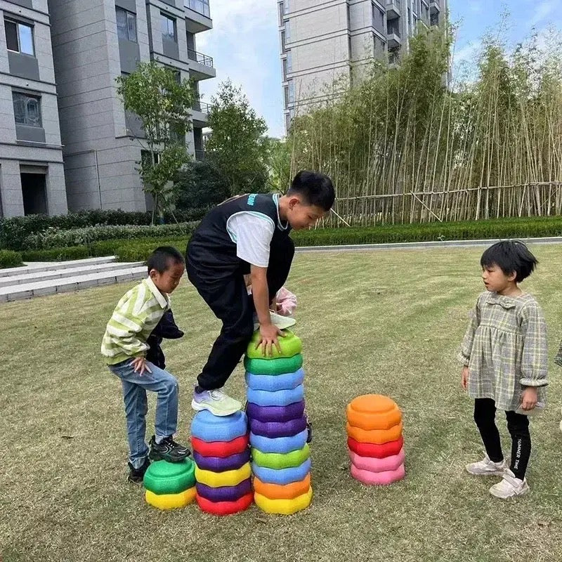 Bunte Gleichgewichtssteine für Kinder, robustes sensorisches Spielzeug zur Balance-Koordination.