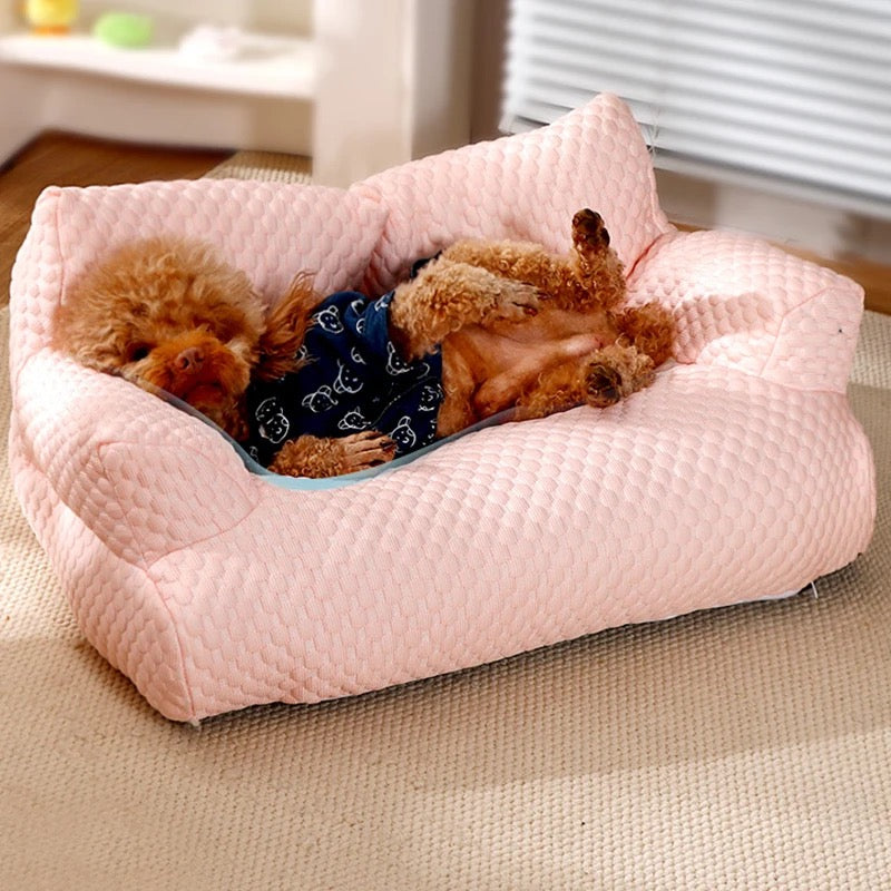 Luxuriöses kühlendes Hundebett mit Kühlfunktion für maximalen Tierkomfort und Entspannung im heißen Sommer.
